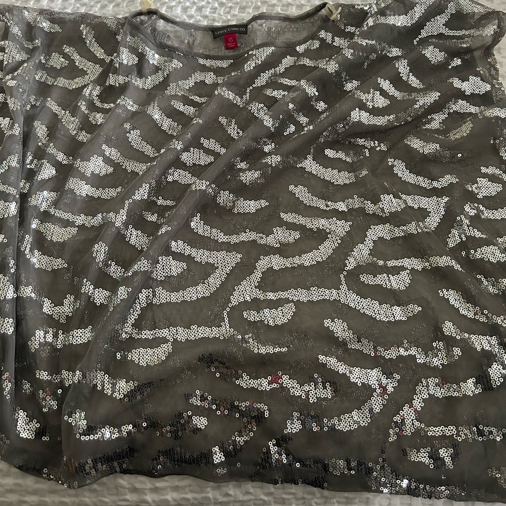Vince Camuto Sequin Sheer Grey Too